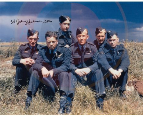 Hand-signed large format (8x10) colour print of Johnny Johnson and his crew, signed by Johnson
