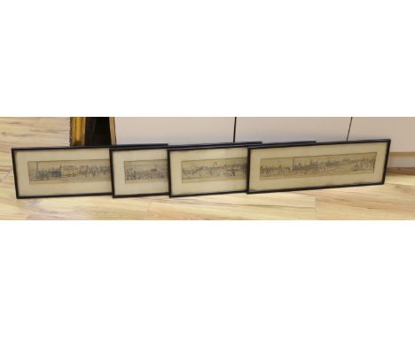 19th century, set of four colour railway lithographs including  ‘First class train on the Liverpool and Manchester Railway, 1