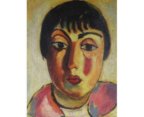 Manner of Alexej Von Jawlensky (1864-1941), oil on canvas, Portrait, 46 x 37cm