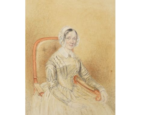 T. Seed (19th. C), watercolour and pencil, Portrait of a seated lady, signed and dated 1847, inscribed verso, ‘My darling mam