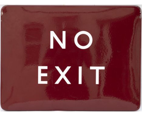 BR(M) FF enamel railway station sign NO EXIT. In very good condition with minor edge chipping, measures 24in x 18in.