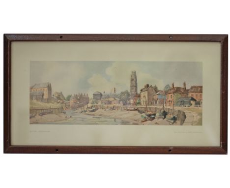 LNER carriage Print BOSTON, LINCOLNSHIRE by Freda Marston R.O.I., R.I. from the LNER Post-War Series, around 1947. In an orig