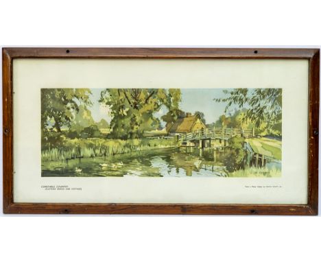 Carriage print CONSTABLE COUNTRY (FLATFORD BRIDGE AND COTTAGE) by Edwin Byatt from the LNER Pre War Series. In an original gl