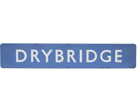 BR(SC) FF enamel signal box board DRYYBRIDGE from the former Glasgow and South Western Railway box between Kilmarnock and Tro