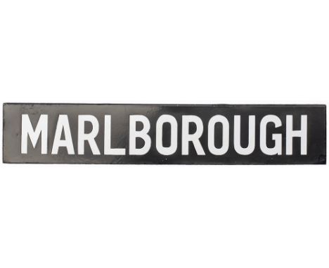 Great Western Railway enamel station Lamp Tablet MARLBOROUGH from the former MSJWR  station between Savernake and Swindon Tow