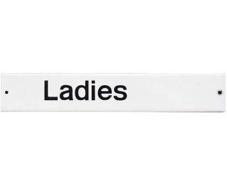 BR FF enamel doorplate LADIES. In excellent condition measures 15in x 2.5in.