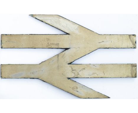 British Railways cabside Double Arrow from probably an EM10. In lightly cleaned condition with some BR Blue Paint on the edge