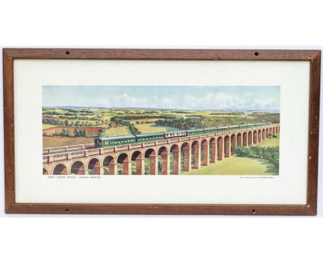 Carriage Print DIRECT ELECTRIC SERVICES LONDON - BRIGHTON by Richard Ward. From the Southern region B series. Shows an image 