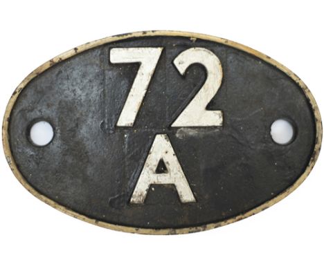 Shedplate 72A Exmouth Junction 1950- September 1963. This ex LSWR shed to the east of Exeter had over 120 locos allocated thr
