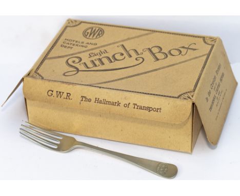 Great Western Railway card luncheon box. GWR HOTELS AND CATERING DEPARTMENT LIGHT LUNCH BOX with adverts on the sides for the