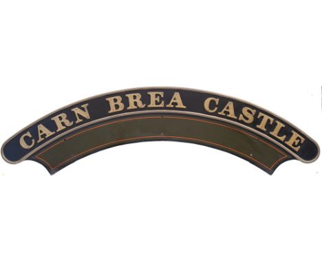Nameplate CARN BREA CASTLE ex GWR Collett Castle Class 4-6-0 built at Swindon in 1948 as order number 367 and numbered 7015. 