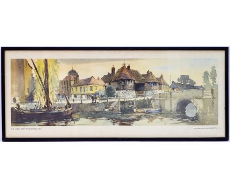 Carriage Print THE CINQUE PORT OF SANDWICH, KENT by Jack Merriott R.I. from the Southern Region A Series, around 1951. In a g