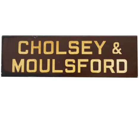 Great Western Railway enamel lamp tablet CHOLSEY &amp; MOULSFORD from the station between Reading and Didcot. In good origina