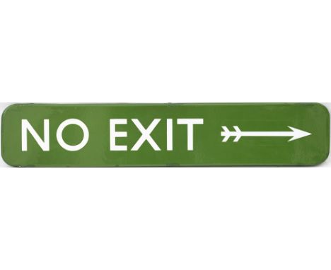 BR(S) FF enamel station sign NO EXIT with Right facing arrow. In very good condition with a few small edge chip repairs. Meas