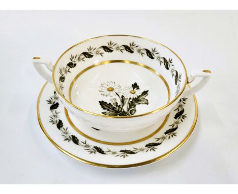 A Royal Worcester porcelain 'Bernina' pattern dinner service comprising of a pair of lidded tureens, bowls, gravy boat, large