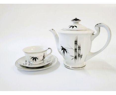 A Kutani Bamboo pattern dinner and coffee service.  (53)