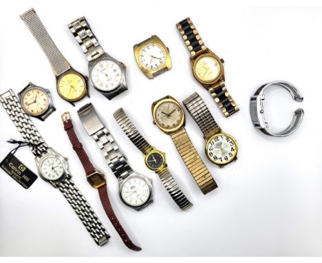 A collection of modern and vintage watches including a 1950's Ingersoll, a Lucerne Deluxe, a Swiss Emperor 21 Jewel Automatic