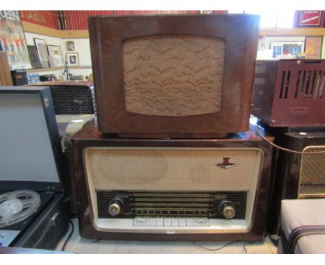 Two vintage wooden cased radios to include Philips 2136 and Normende 9015