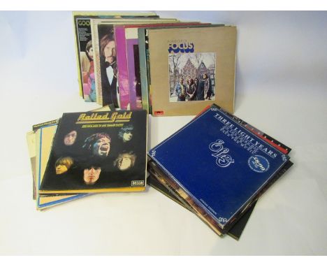 Assorted LP's including King Crimson, Focus, ELO, Cat Stevens, Lindisfarne, Elton John, David Bowie, Rolling Stones, The Kink