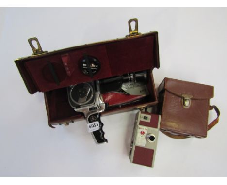 Two vintage leather cased cine cameras to include Bolex and Miller Model S