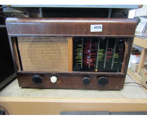 A vintage Pye wooden cased radio