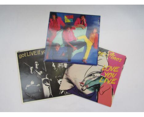 THE ROLLING STONES: 'Got Live If You Want It' reissue 12" EP, DFEX 8620, 'Dirty Work' LP, 86321, and 'Love You Live' LP, COC 