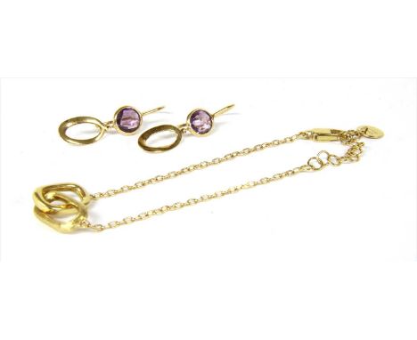 An Italian 18ct gold 'D elicati ' bracelet, by Marco Bicego, a polished rectangular link and brushed finish rectangular link,
