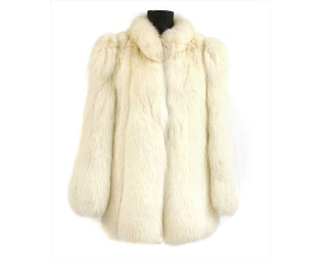 An Arctic fox fur jacket , from The Fur Club Collection, by Cyril Kaye, three-quarter length sleeve, hook closure, approximat