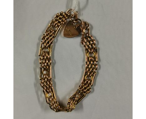 9CT GOLD GATE BRACELET