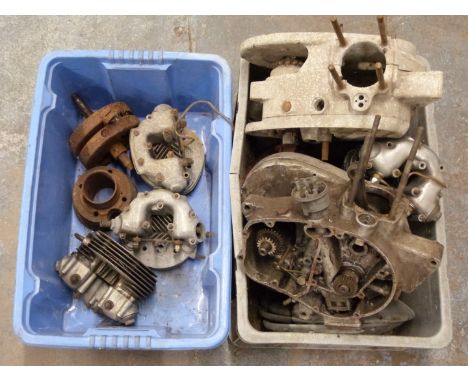 Two boxes of BSA C15/B40 engine parts