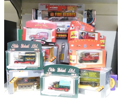 Twenty-five Corgi diecast model vehicles including Vintage Glory Of Steam, The Beatles Collection, Guinness, Eddie Stobart, F