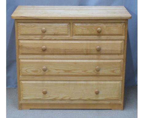 A contemporary light oak chest of two over three graduated drawers, W89 x D44 x H75cm&nbsp;