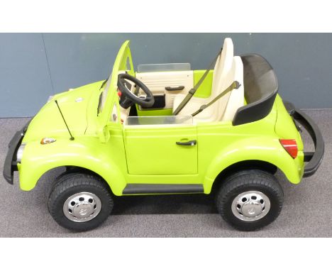 PEG Perego children's battery powered Volkswagen Beetle convertible pedal style car with floor gear shift, two forward gears 