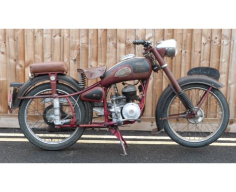 1953 Monet Goyon S6V, 125cc two stroke motorbike, registration number 4303 DG, with Villiers licence engine and Gregoire rear