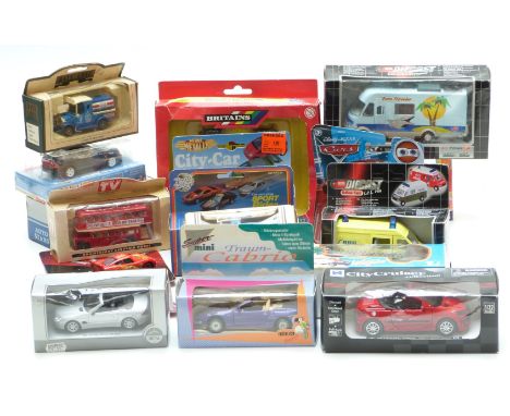 Eighteen New Ray, Dickie, Lledo and similar diecast model vehicles including Disney Pixar Cars, Automaxx, What's On TV etc to