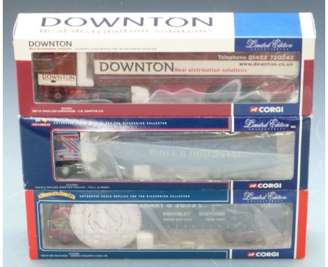 Three Corgi 1:50 scale limited edition diecast model lorries C M Downton Ltd CC13211, Andrew Wishart &amp; Sons Ltd CC13109 a
