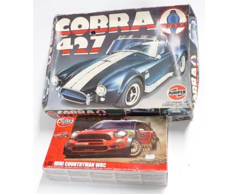 Two Airfix plastic model kits 1:16 scale Cobra 427 kit and 1:32 scale Mini Countryman WRC, both in original boxes.&nbsp;