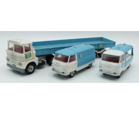 Three Corgi Toys and Corgi Major Toys promotional issue diecast model Co-Op vehicles Scammell and Articulated Trailer and Com