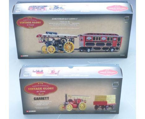 Two Corgi Vintage Glory of Steam 1:50 scale limited edition diecast model sets John Fowler &amp; Co (Leeds) Ltd Fowler B6 Sho