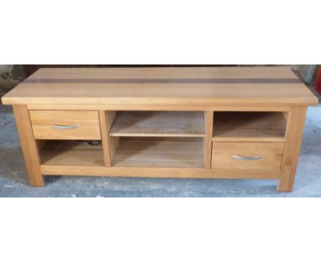 A contemporary light oak low sideboard, W150 x D50 x H60cm&nbsp;