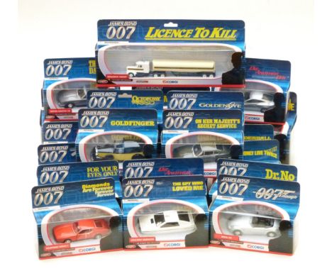 Twenty-two Corgi James Bond 007 diecast model vehicles, all in original display boxes.&nbsp;