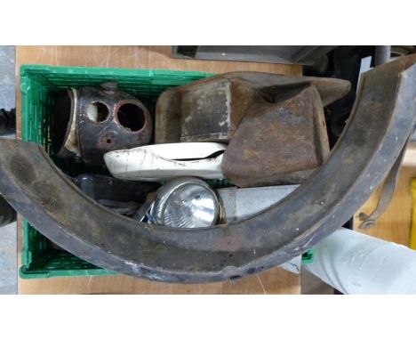 Motorbike parts including tinware, panels and tool boxes