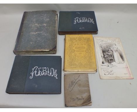 A SMALL PERSONAL SCRAP AND NOTE ALBUM with hand written text, postcards, small drawings, all circa 1900, together with a QUAN