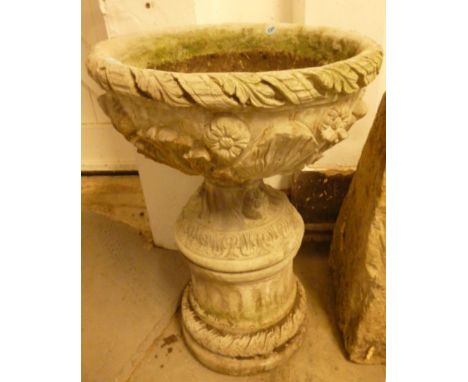 A composite  classical urn planter,  77.5cm high