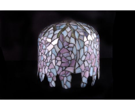 A Tiffany style 'Roses' lamp,  36cm high, together with another smaller example (2)