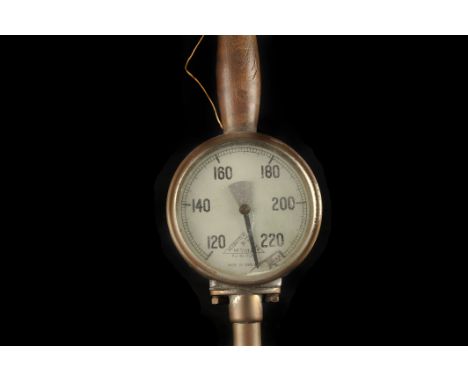A Negretti and Zambra industrial dip thermometer,  calibrated between 120 and 220 degrees Fahrenheit, 158cm