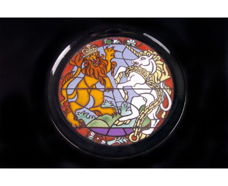 A Poole pottery Queen's Jubilee Commemorative charger,  designed by Tony Morris, signed 'J.F. Williams', decorated with the l