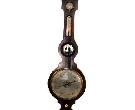 ANNOUNCE NOT G ROSSI BUT T.C. INDGE OF CHARD 19TH CENTURY
A William IV period mahogany banjo barometer by G. Rossi of Norwich