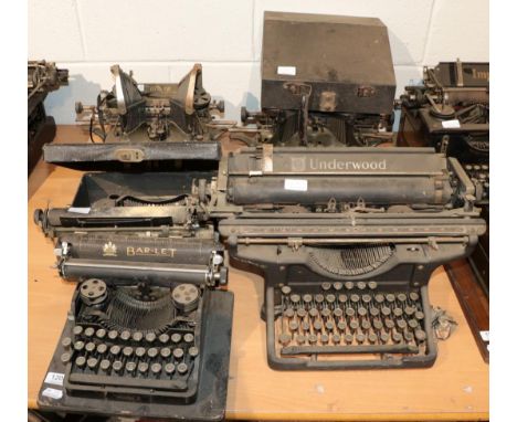 ~ Five early 20th century manual typewriters