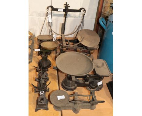 ~  Six assorted kitchen pan scales